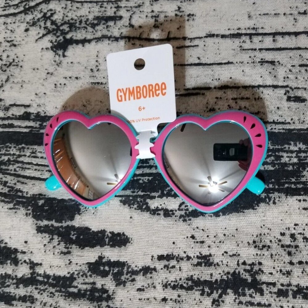 Gymboree Girls Watermelon Heart Sunglasses Splish-Splash SIZE 6+ NWT